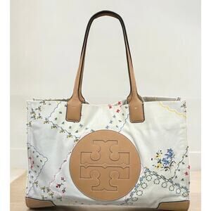 Tory Burch Ella Large Floral Canvas Tote Bag